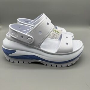 Crocs Mega Crush Sandal Women's 9 / Men's 7‎ Light Gray Blue Platform Shoes